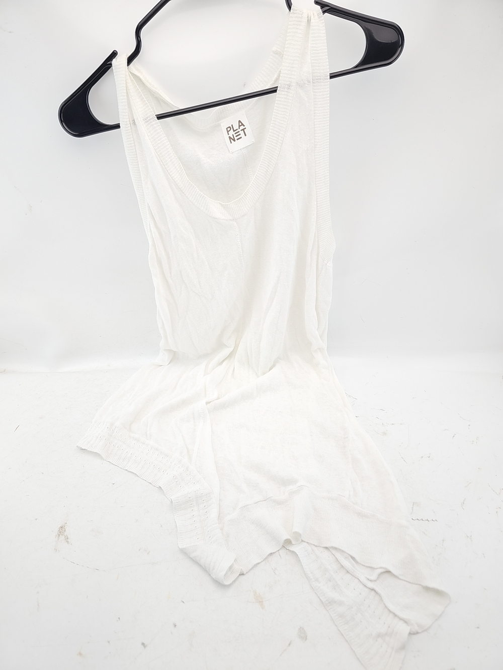 Planet Linen Blend Asymmetric Knit Top